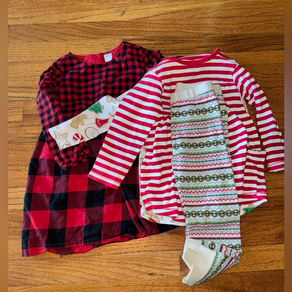 Touched by Nature & baby GAP Girls 4 Piece Holiday Outfit Set 4T Christmas